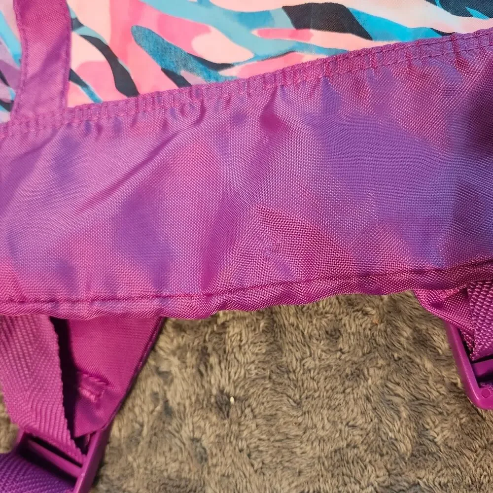Purple Pink Zebra Print Lightweight Backpack • EUC